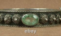 Beautiful Stuff Bracelet Ancient Berbere Silver Massif Serti De Pierres Vertes