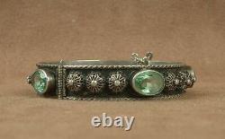 Beautiful Stuff Bracelet Ancient Berbere Silver Massif Serti De Pierres Vertes