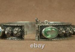 Beautiful Stuff Bracelet Ancient Berbere Silver Massif Serti De Pierres Vertes