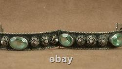 Beautiful Stuff Bracelet Ancient Berbere Silver Massif Serti De Pierres Vertes