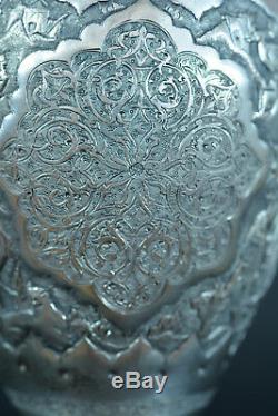 Beautiful Vase Old Silver Massive Persant Cartridge Pets Sterling Silver