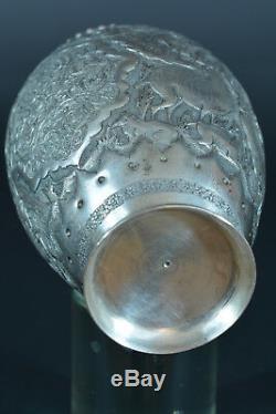 Beautiful Vase Old Silver Massive Persant Cartridge Pets Sterling Silver