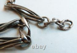 Beautiful Watch Chain Gosset In Solid Silver Nielled Silver Old Chain