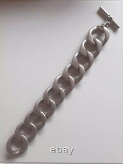 Beautiful and vintage large solid silver bracelet