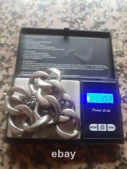Beautiful and vintage large solid silver bracelet