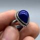 Beautiful Antique Roman Ring In Solid Silver With Natural Lapis Stone