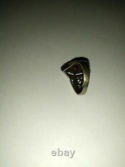 Beautiful antique ring in solid silver 925 and natural garnets size 58