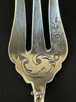 Beautiful antique silver pastry fork by silversmith Paul Canaux & Co.