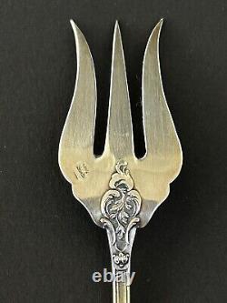 Beautiful antique silver pastry fork by silversmith Paul Canaux & Co.