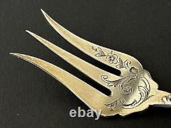 Beautiful antique silver pastry fork by silversmith Paul Canaux & Co.