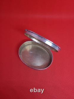 Beautiful antique solid silver box with festive scene Austro-Hungarian hallmark