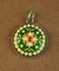 Beautiful Old Pendant In Solid Silver And Bressan Enamels With A Green Background