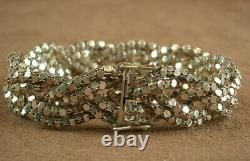 Bel Ancien Bracelet In Silver Massif Belles Mailles Tressées