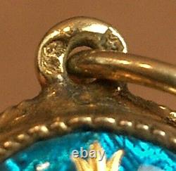 Bel Ancien Pendant In Vermeil Gold/silver Massif Emal Bressans Glazed Email