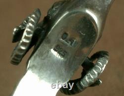 Bel Important Ancient Silver Bracelet Massive Belier Heads