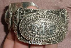 Big Old Berber Bracelet In Solid Silver Crab Stamp North Africa