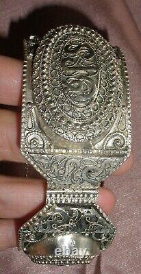 Big Old Berber Bracelet In Solid Silver Crab Stamp North Africa