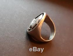 Big Old Man's Ring In Solid Silver, Profile Of Mercury, Nineteenth Time