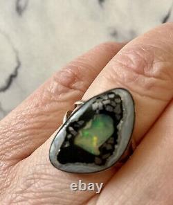 Boulder Matrix Opale, Silver Massif, Unique Ancient Ring, Creator