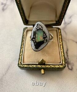 Boulder Matrix Opale, Silver Massif, Unique Ancient Ring, Creator