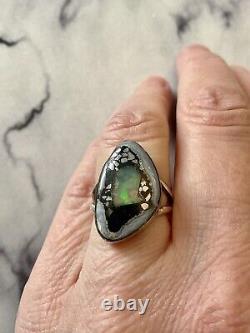 Boulder Matrix Opale, Silver Massif, Unique Ancient Ring, Creator