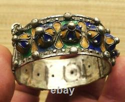 Bracelet Silver Old Email Jewelry Morocco Antique Moroccan Berber Silver Bangle