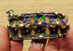 Bracelet Silver Old Email Jewelry Morocco Antique Moroccan Berber Silver Bangle