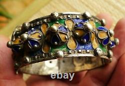 Bracelet Silver Old Email Jewelry Morocco Antique Moroccan Berber Silver Bangle