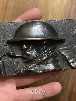 Bronze Plaque & Ww1 & Soldier & Militaria & War & Ancient