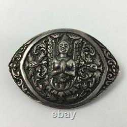 Brooch A Decor Buddha India Silver 24 Grams Beautiful Invoice Old H1113