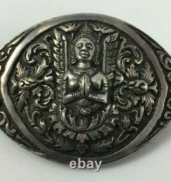 Brooch A Decor Buddha India Silver 24 Grams Beautiful Invoice Old H1113