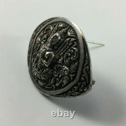 Brooch A Decor Buddha India Silver 24 Grams Beautiful Invoice Old H1113