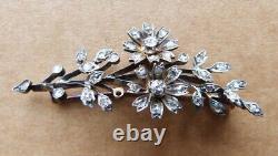 Brooch OR solid silver + diamond + antique jewelry gold diamond brooch 19th century