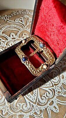 Buckle belt ornament, antique, pearls, Vermeil, 19th century, Solid Silver