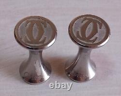 CARTIER Vintage Pair of Solid Silver Diabolo Cufflinks 20g