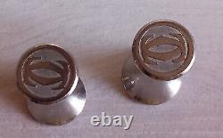 CARTIER Vintage Pair of Solid Silver Diabolo Cufflinks 20g