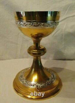 Calice Patene Anciens Silver Vermeil 19th Chalice Paten Silver Gilt Box