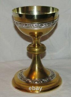 Calice Patene Anciens Silver Vermeil 19th Chalice Paten Silver Gilt Box