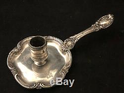 Candlestick Hand Old Sterling Silver With His Etoignoir Antique Candlestick