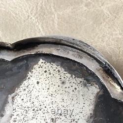 Carved Solid Silver Powder Box with Antique Floral Decor