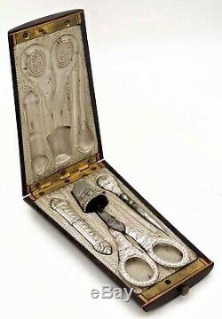 Case Box Set Needle Set Of Sewing Old Sew Xixth Silver Silver