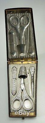 Case Box Set Needle Set Of Sewing Old Sew Xixth Silver Silver