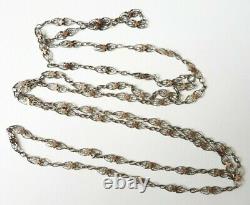 Chain Jumper Necklace Silver Solid Jewel Old 19th Century Silver Chain