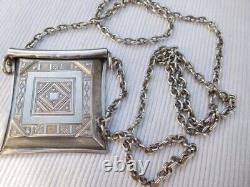Chain and pendant antique solid silver, Ethnic Africa, engravings GB35 LOT