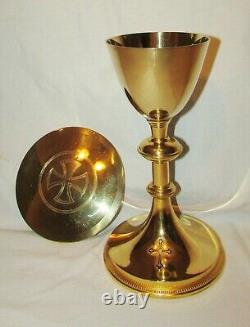 Chalice & Paten Former Silver Gilt Paten Chalice 1900 Sterling Silver Gilt