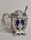Charles Harleux Former Pretty Mustard Pot Solid Silver Blue Interior Style L Xv