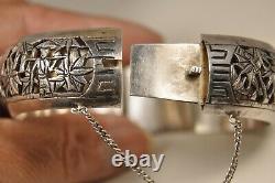 Chinese Bracelet Ancient Silver Massive Antique Chinese Solid Silver Bangle