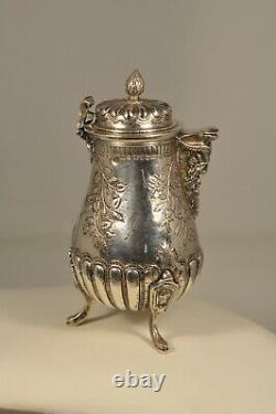 Chocolate Factory Old Silver Massif XVIII Antique Solid Silver Chocolate Pot