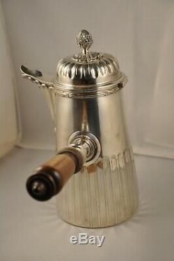 Chocolatiere Coffee Pot Old Sterling Silver Minerve 624 Gr