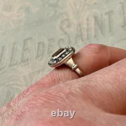 Citrine and Fine Pearl Antique Ring in Solid Silver